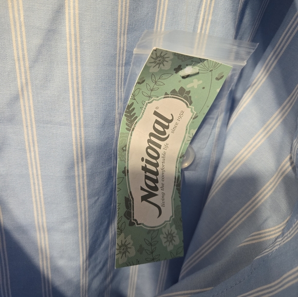 National Blue White Striped Pajama Top & Shorts 2 Piece Set NWT Size: 3X - Picture 4 of 5